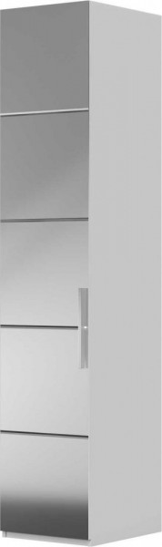Шкаф ШР-1 зеркало, левый, Вива (Белый/Белый глянец/Платина) в Стрелке - strelka.mebel54.com | фото