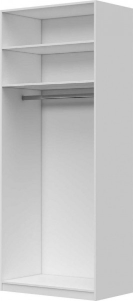 Шкаф ШР-2 без зеркал, Вива (Белый/Белый глянец/Платина) в Стрелке - strelka.mebel54.com | фото