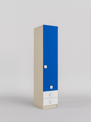 Шкаф угловой (секция с ящиками) Скай люкс (Синий/Белый/корпус Клен) в Стрелке - strelka.mebel54.com | фото