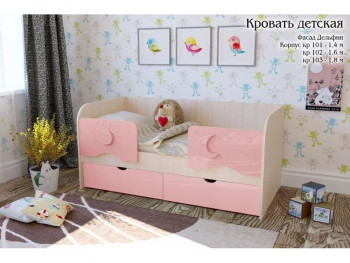 Соня Кровать детская 2 ящика 1.6 Розовый глянец в Стрелке - strelka.mebel54.com | фото
