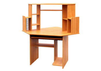 Угловой компьютерный стол (Вишня Оксфорд) в Стрелке - strelka.mebel54.com | фото