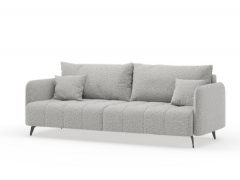 Валериан диван трёхместный прямой Светло-серый, ткань RICO FLEX 108 в Стрелке - strelka.mebel54.com | фото
