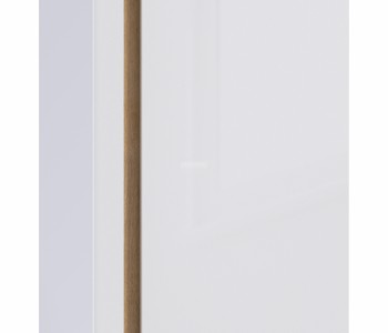 Веста СБ-2259 Шкаф 2х дверный с зеркалом Дуб Бунратти/Белый глянец в Стрелке - strelka.mebel54.com | фото